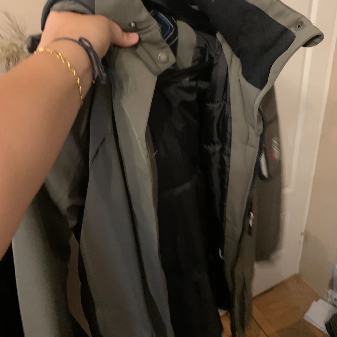 Olivgrön vinterjacka - Aquatex  - 90