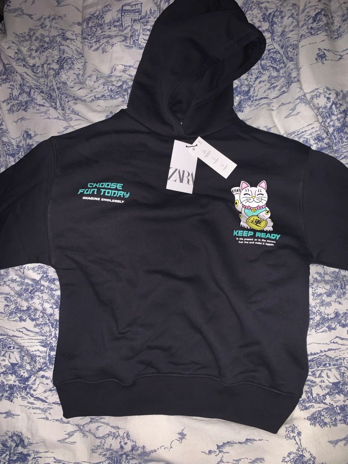 Hoodie med tryck đ€