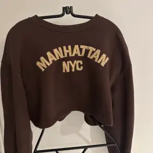 En jättemysig brun croppad sweatshirt från zara❤️‍🔥aldrig använd och är i storlek S