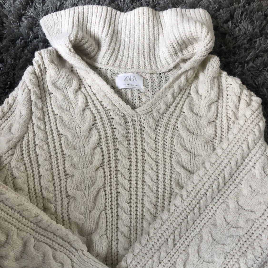 Zara tröja stickad vit  - 91