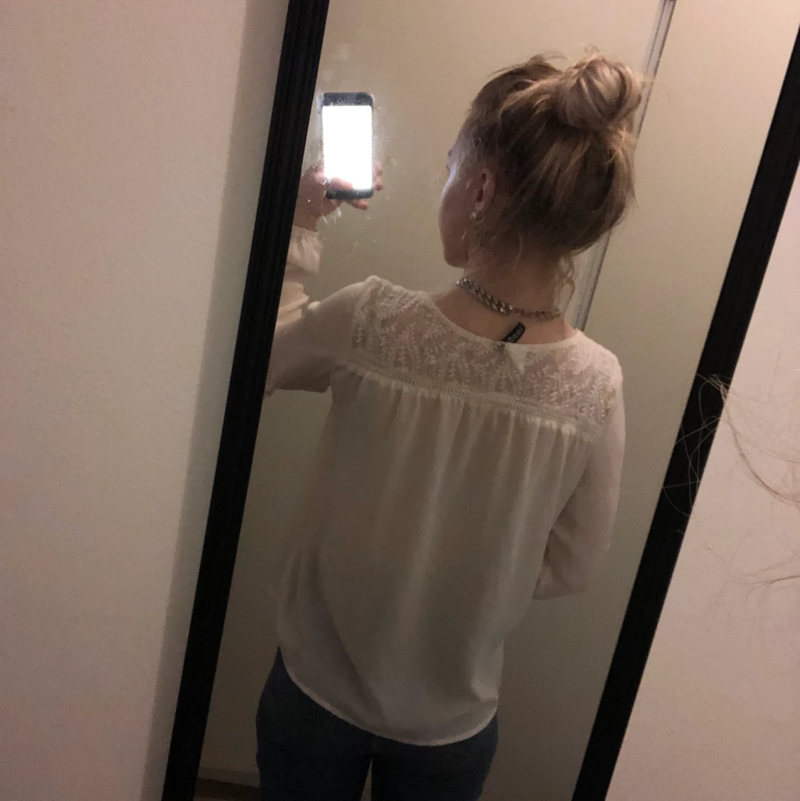 Vit spets tröja - 90