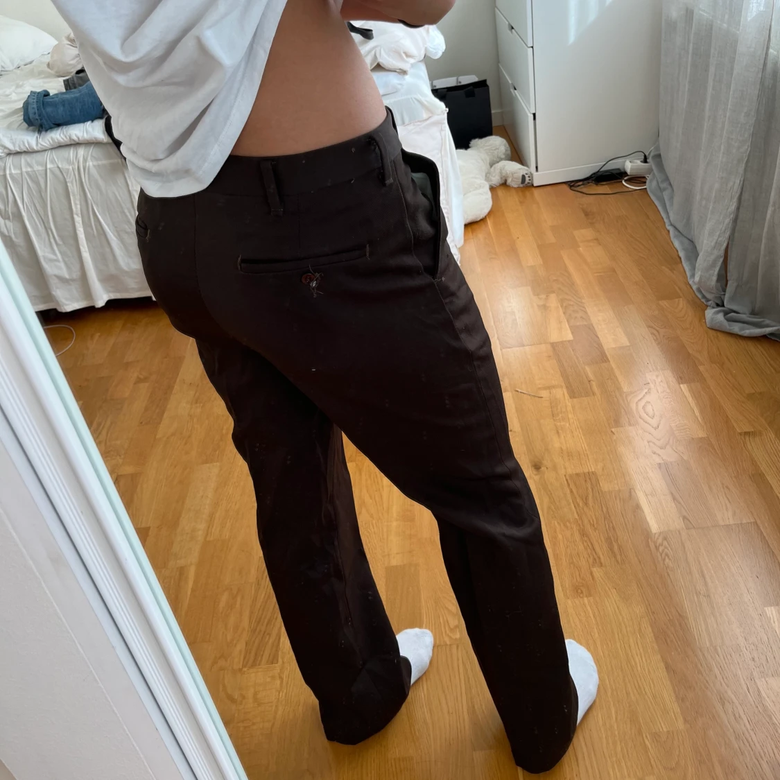 Bruna kostymbyxor  - 90