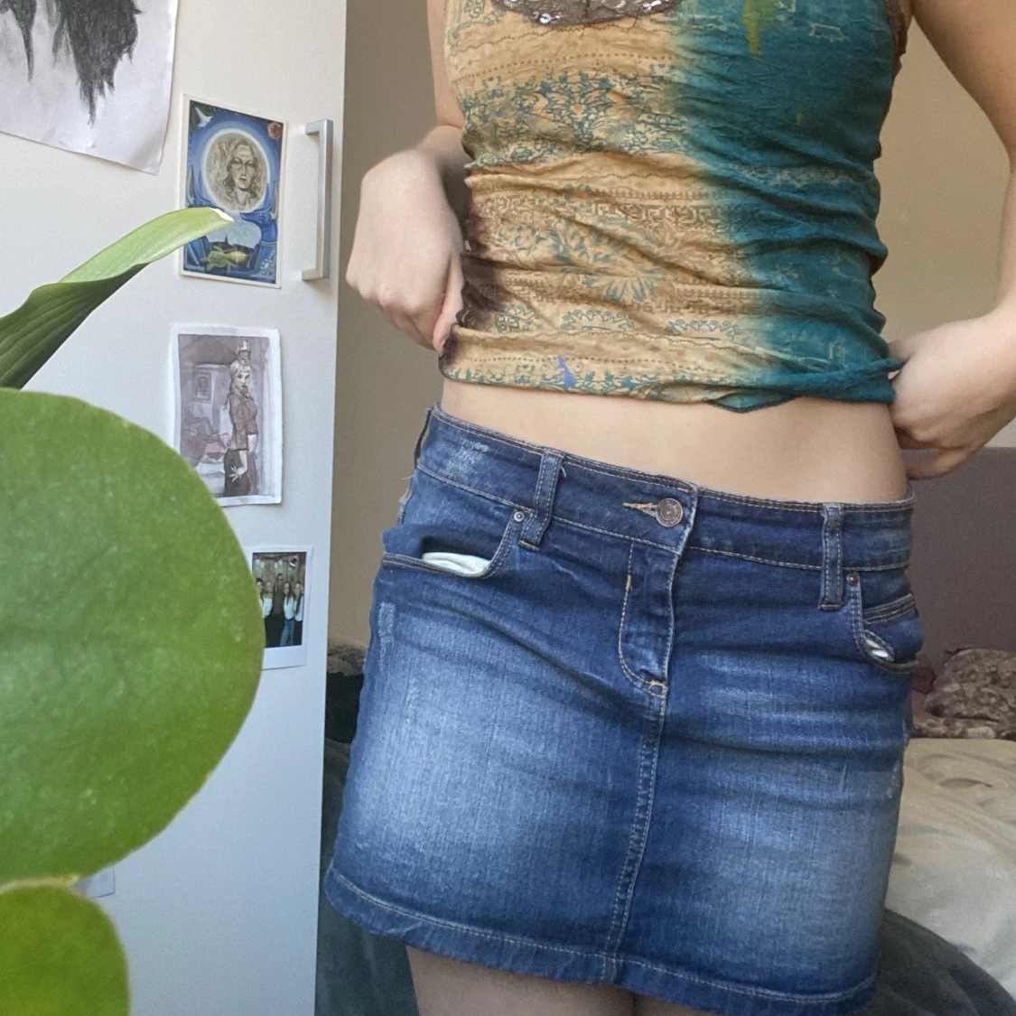 Lågmidjad jeanskjol - 91