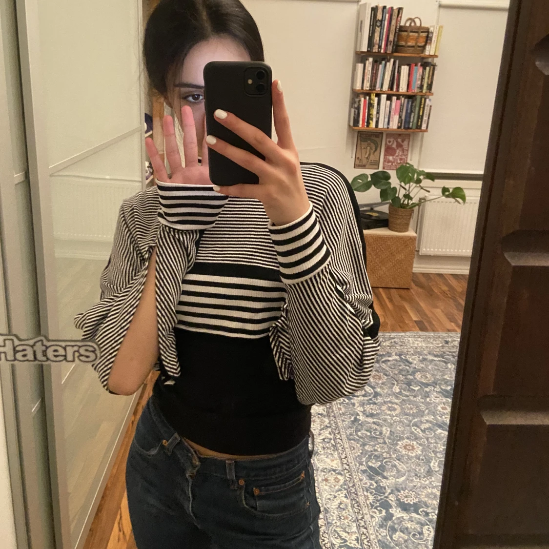 Långärmad randig tröja - 90