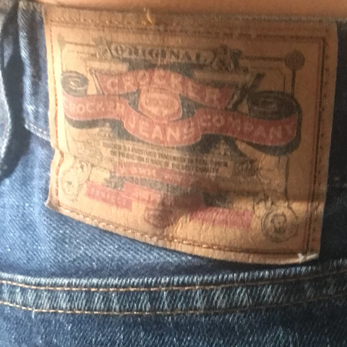 Mörblå crocker jeans - 90