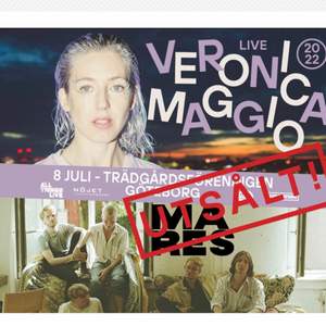 En biljett till Veronica Maggios konsert i Göteborg 8 juli.   Biljetten är inköpt i mars på www.onewayticket.se/om-oss  Inköpt för 900kr inkl serviceavgifter, säljer för 1200kr.   Biljetten finns i Mail och skicka i email. Kontakta mig för mer info!!