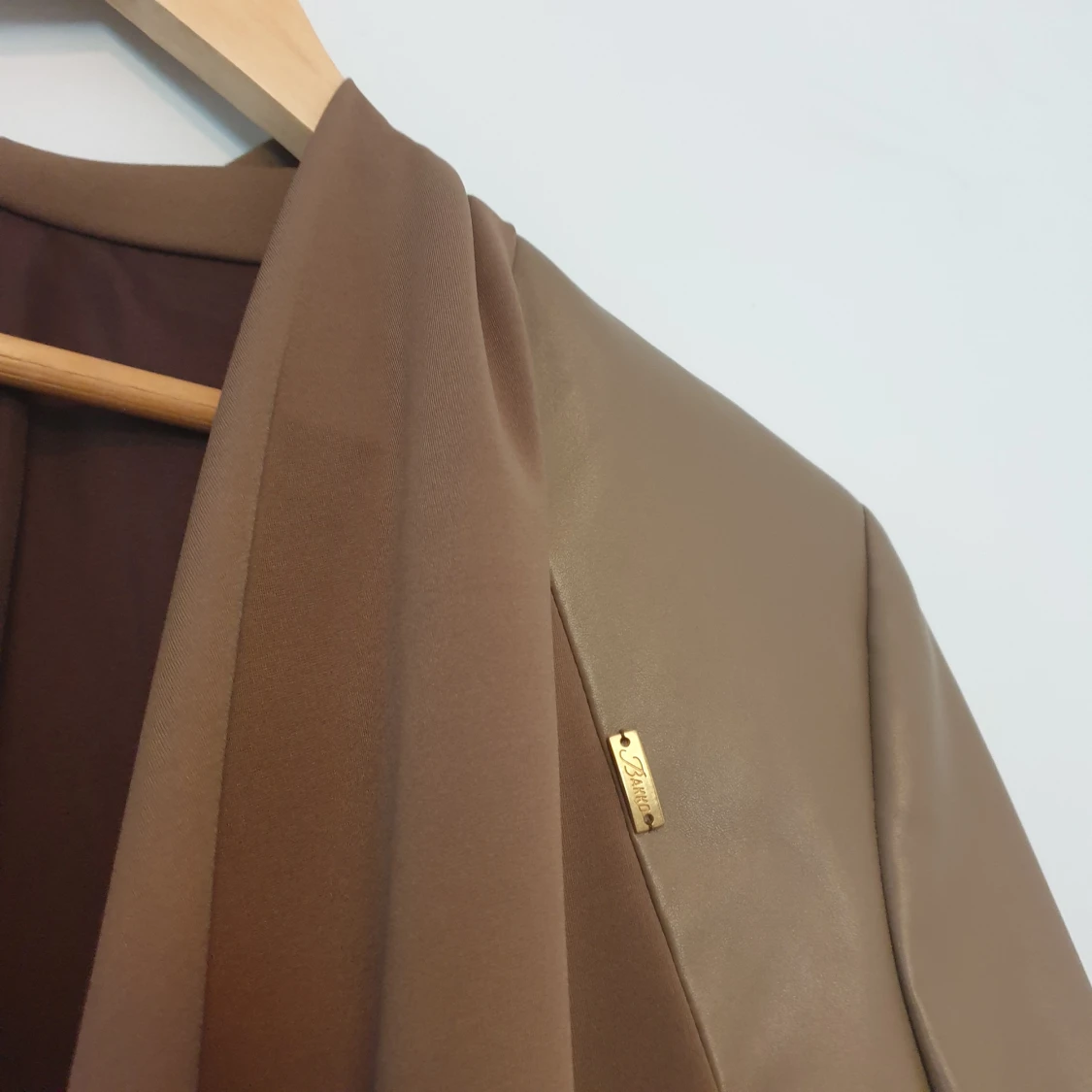 Ljusbrun Läderjacka - 91