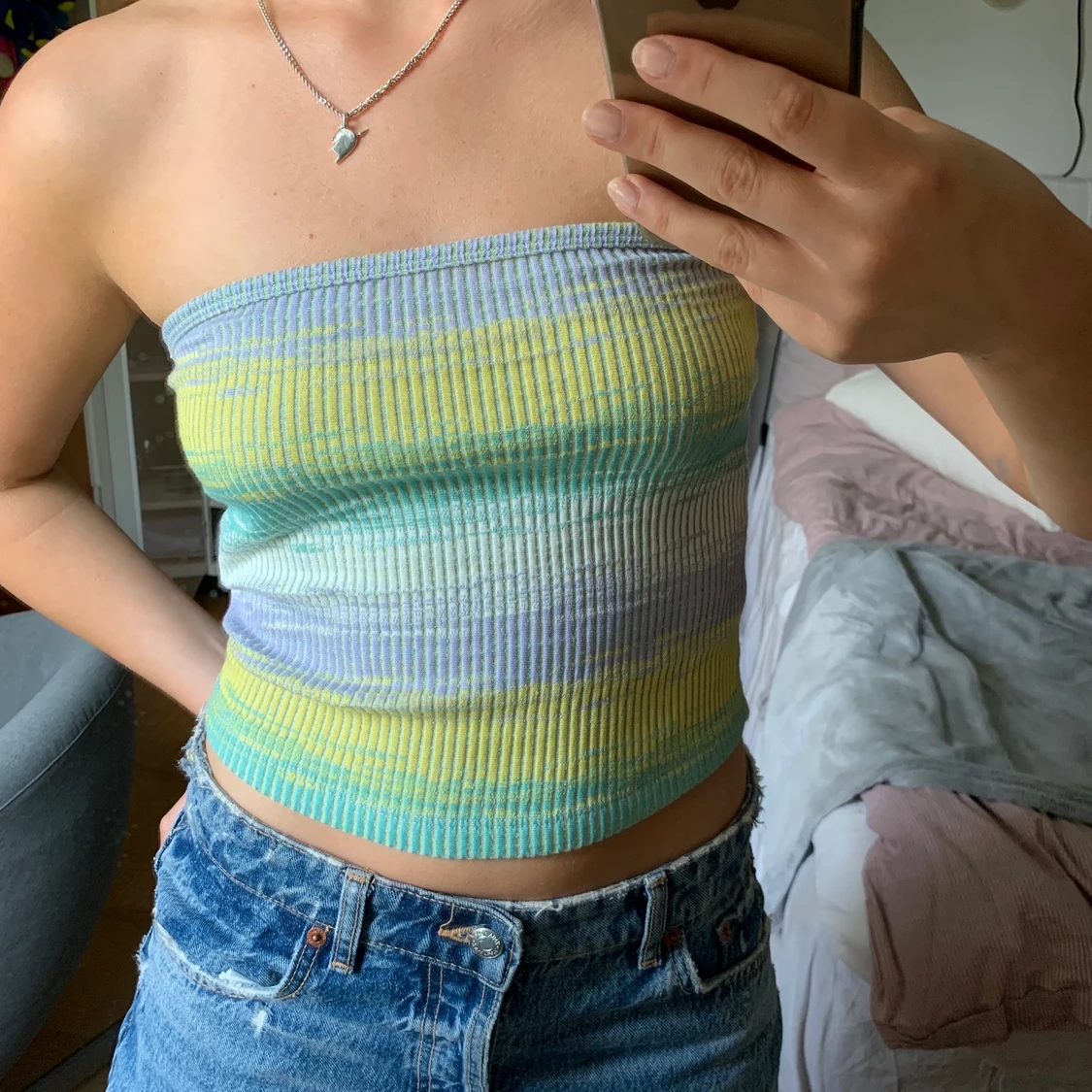 Pastell bandeau topp - 90