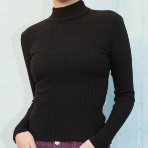 Svart turtleneck top från Brandy Melville - Svart turtleneck top från Brandy Mellville i storlek onesize men skulle säga att den passar storlek XS - S. Jag är XS och den sitter ganska löst på mig. Tyget är dessutom stretchigt. Använd ca 4 ggr och är i bra skick. (Inte mina bilder). Säljs för 85 kr.