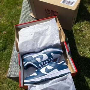 Nike Dunk Low Valerian Blue - Hej, säljer nu mina Dunks som jag vann på SNKRS appen. Dem är deadstock och inte ens testade. Storlek 42,5 och True To Size. Har kvitto och box från köp. Priset är inte hugget i sten så hör av er vid frågor :)