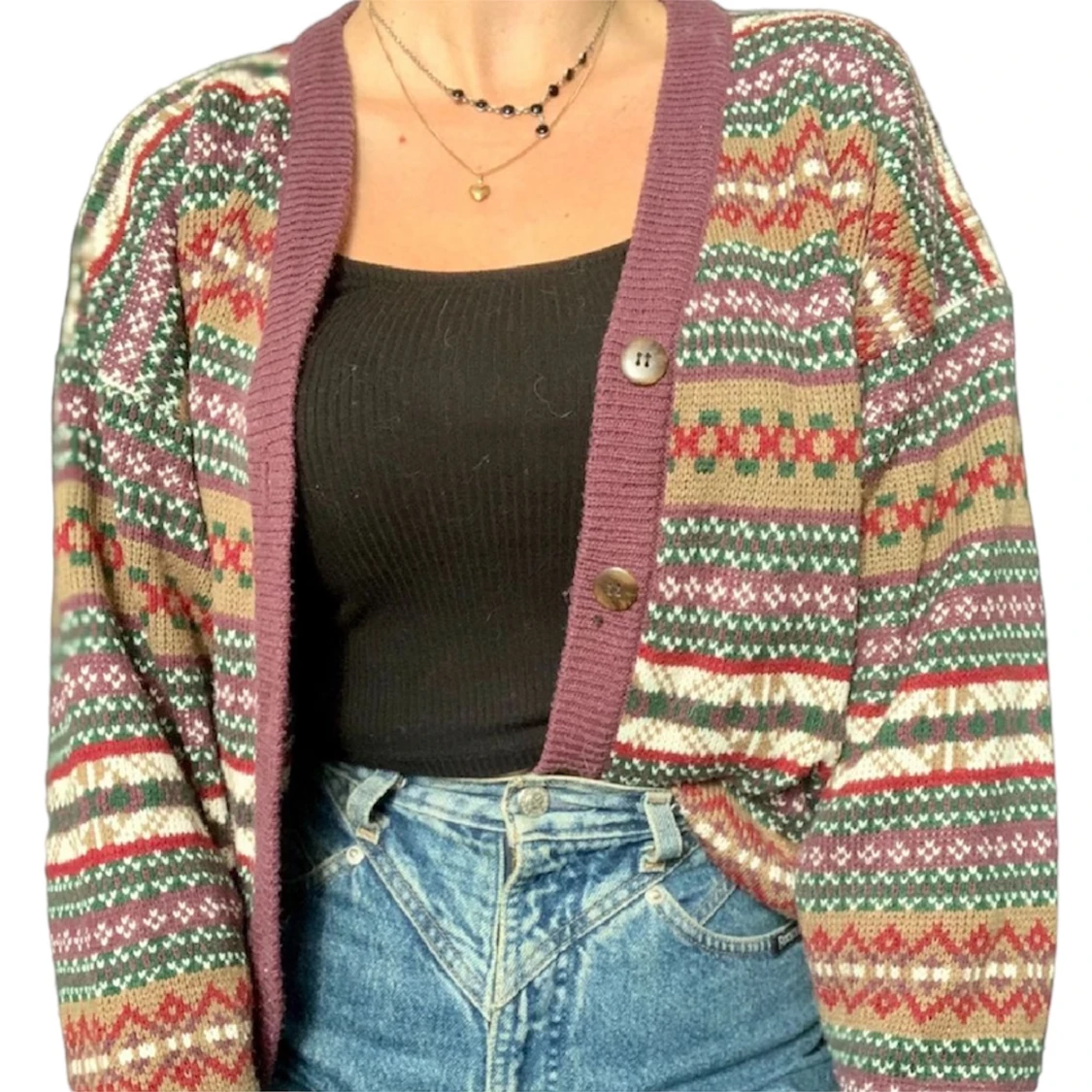 Mysig stickad kofta - 90