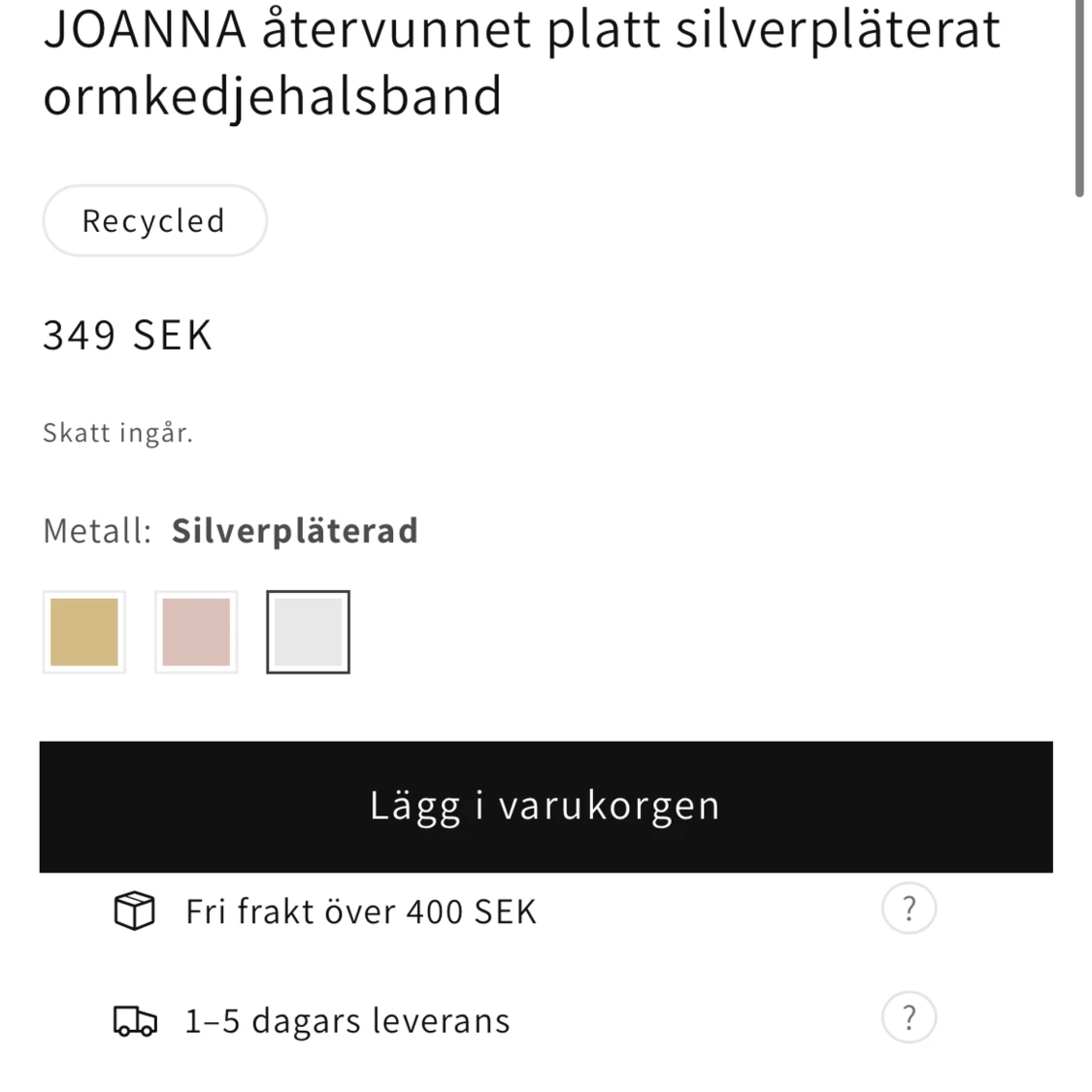 Pilgrim Joanna halsband - 90