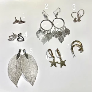 Örhängen  - säljer alla 7st för 80kr eller styckvis för 15kr (nmr 3 för 25kr eftersom de är äkta silver) Kontakta mig innan köp eller vid frågor! 💗