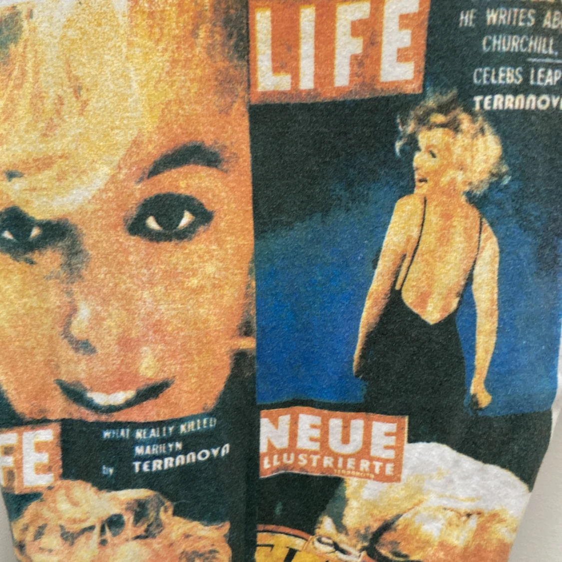 Mesh tröja med vintage tryck - 90