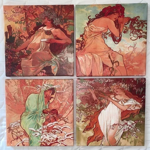 Tavlor  - Super fina tavlor i art nouveau stil som är i måtten 30x30cm. 500kr för alla fyra eller 150kr styck (exkl. frakt)