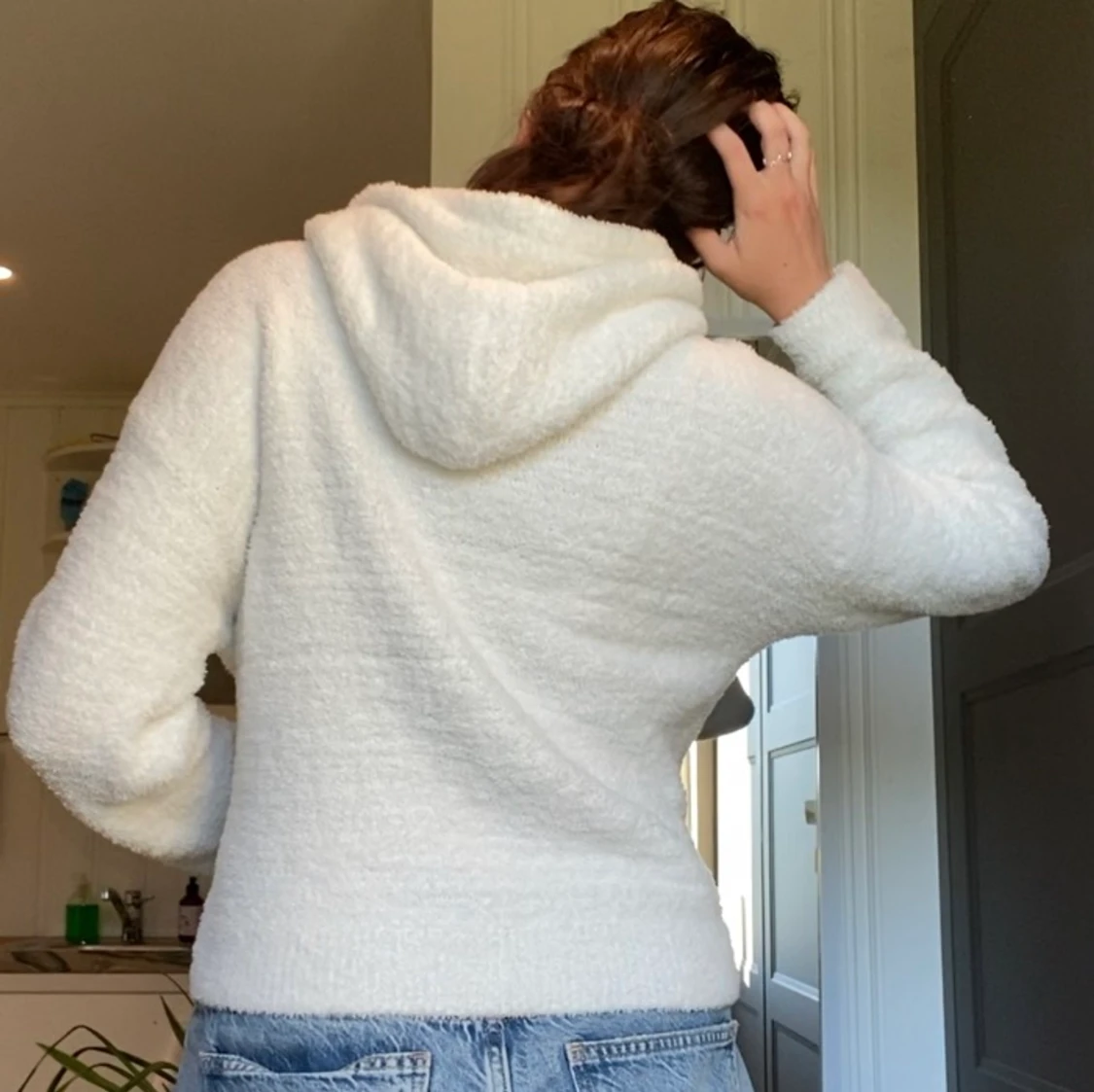 Tjocktröja med luva strl S/M - 91