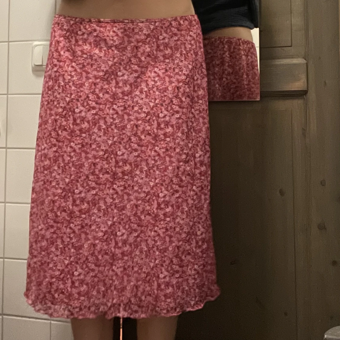 midi skjol med blommönster  - 90