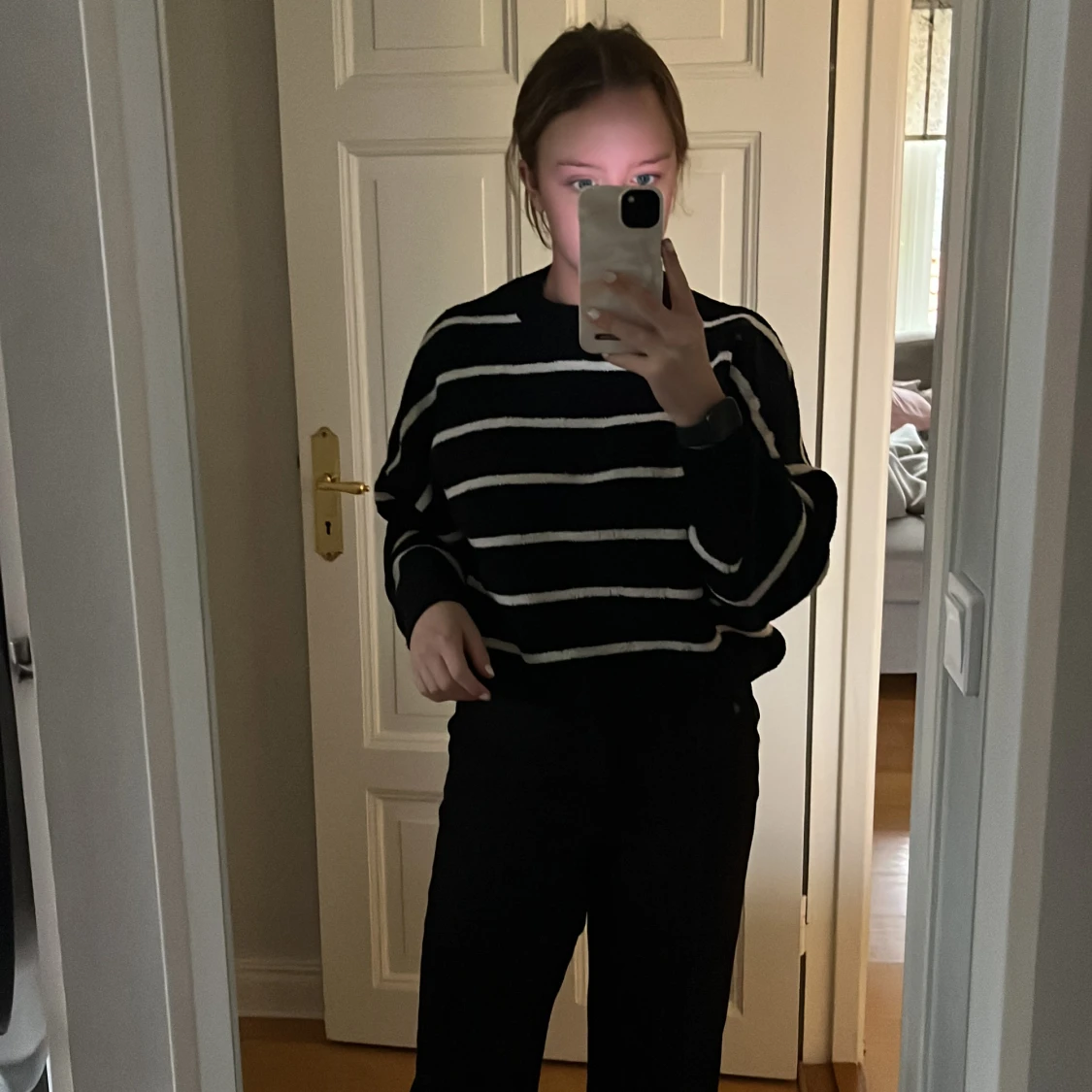 Randig stickad tröja