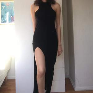 Sexy long black dress with a slip! Choose your own price:) 