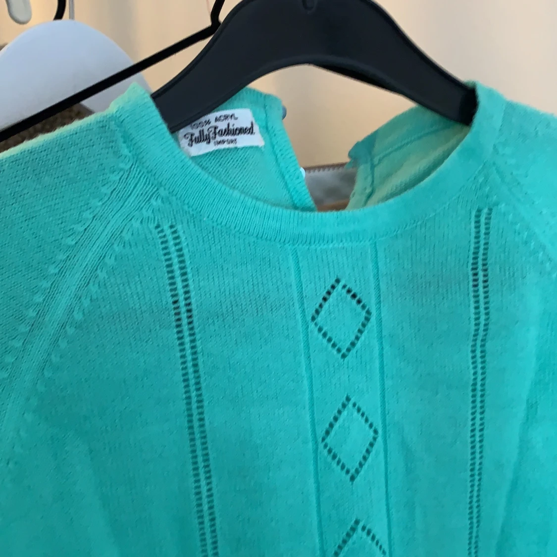 Grön stickad tröja - 90