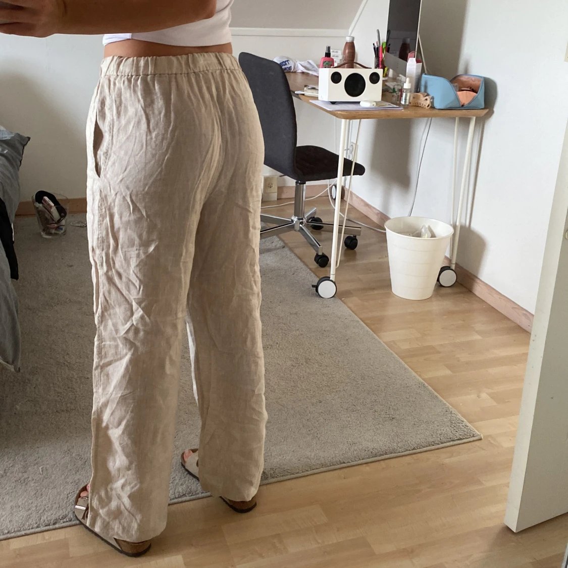 Linnebyxor beigea - 91