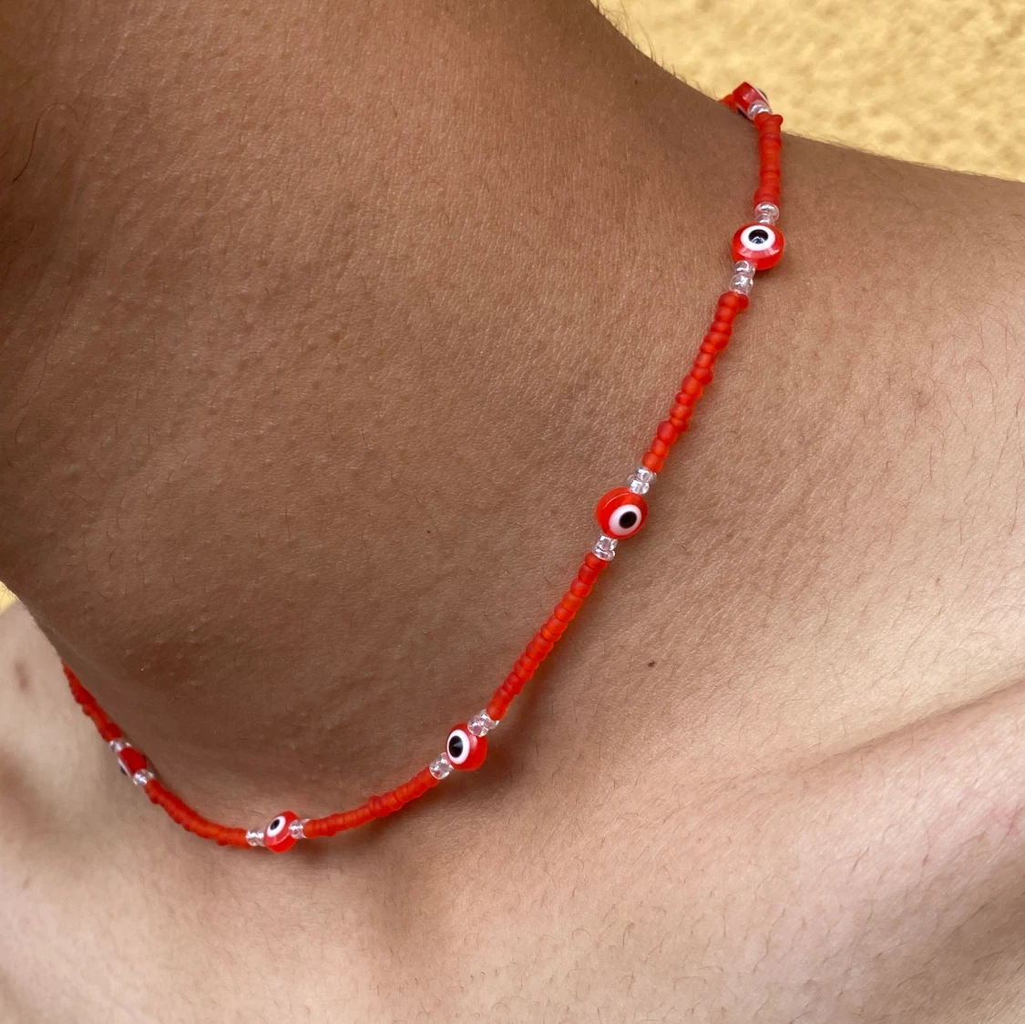 Rött Evil eye halsband ❣️