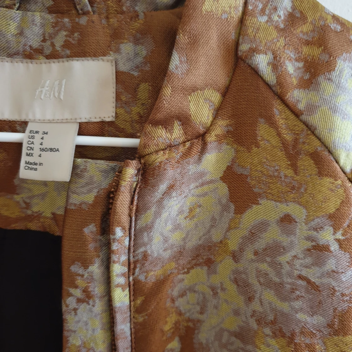 Vintage Guldblommig Jacka - 90