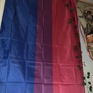Bisexuell flagga - Bisexuell flagga att sätta upp på väggen! Fint skick!! Köparen från för frakt!