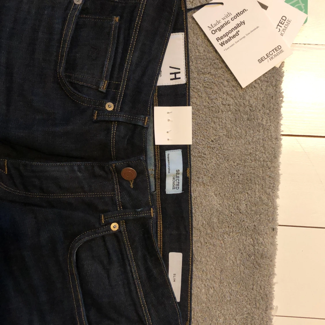 Selected /HOMME slim mörkblå jeans  - 90