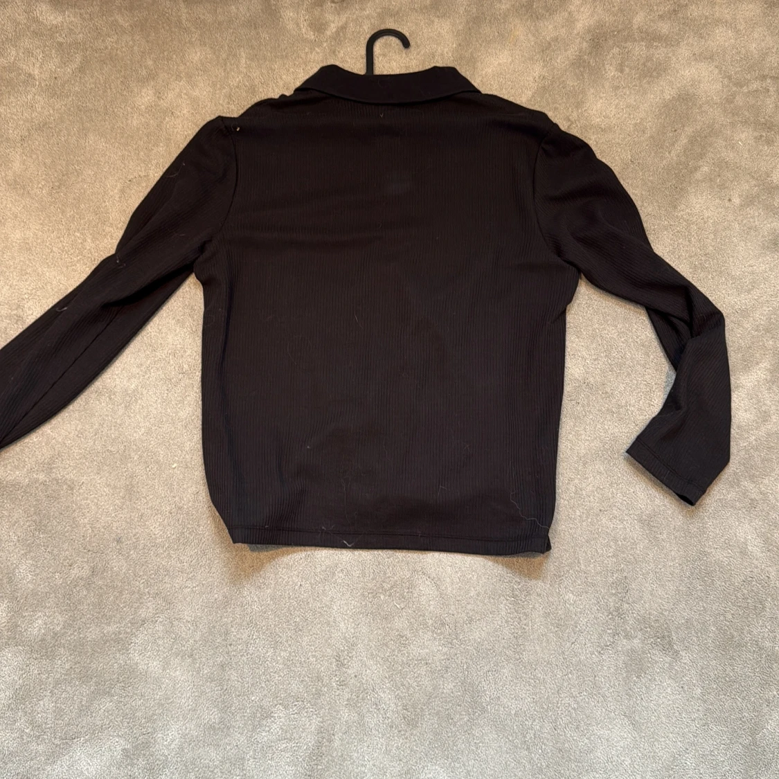 Svart långärmad pikétröja H&M - 1