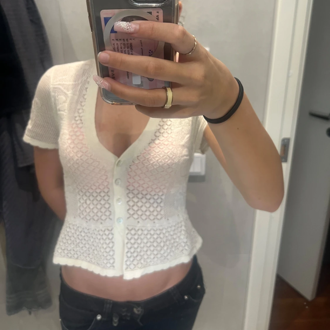 Vit stickad blus från Zara - 1