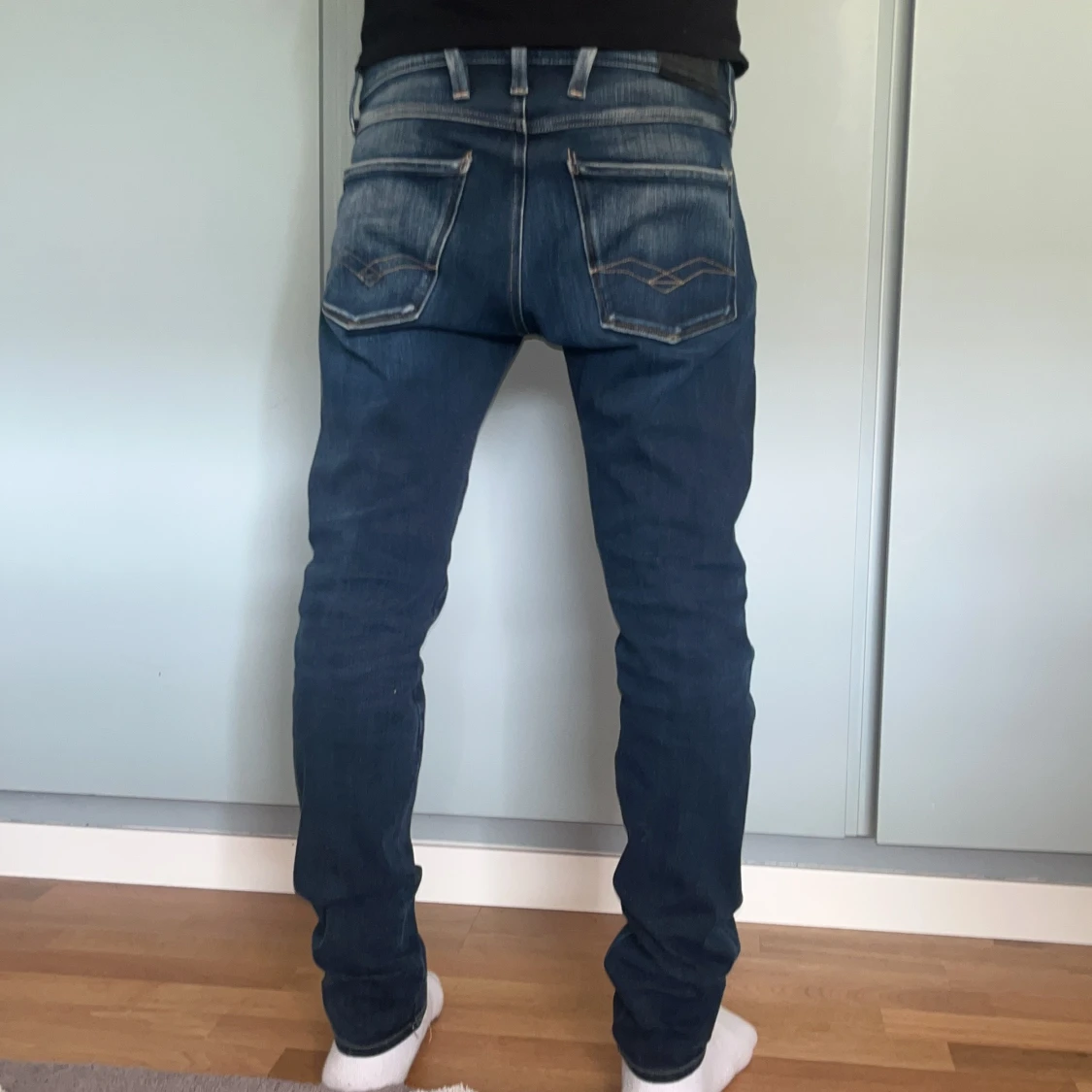 Replay AnbassHyperflex  jeans i mörkblå denim - 3