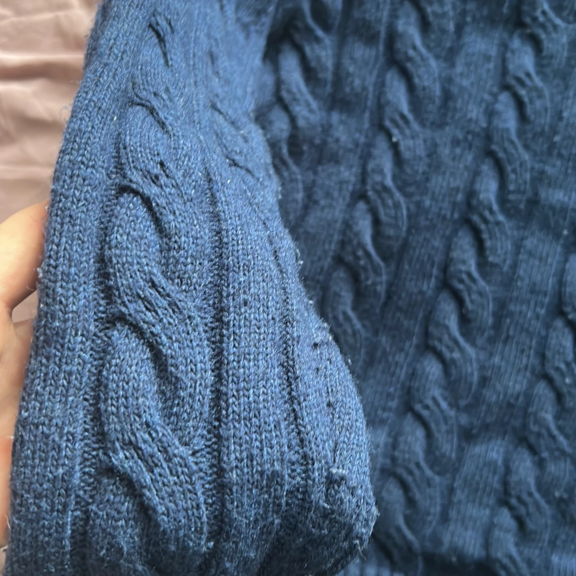 Marinblå kabelstickad tröja Polo Ralph Lauren - 3