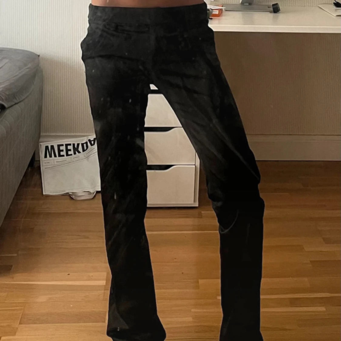 Svarta kostymbyxor bootcut