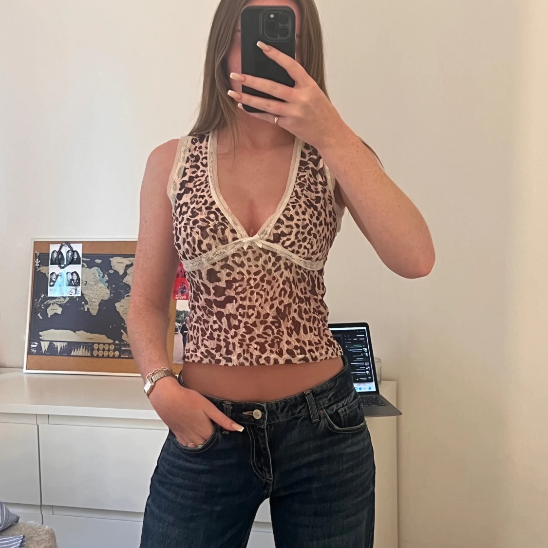 Leopardmönstrad cami topp
