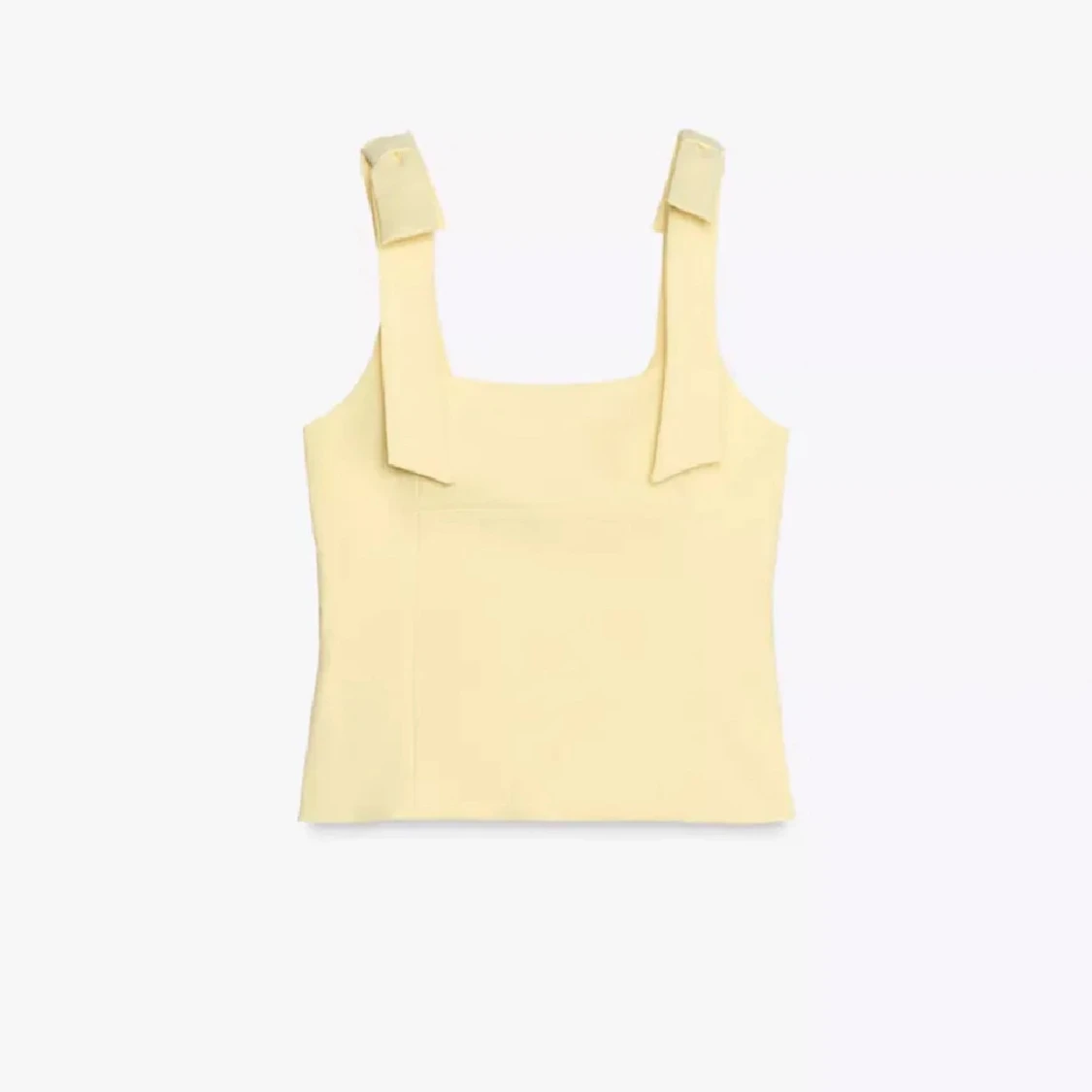 Ljusgul topp med breda axelband - 3