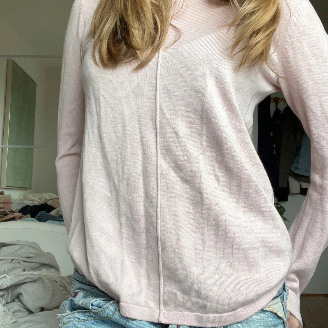 Alice bizous // Ljusrosa finstickad tröja // XS/34 - 2