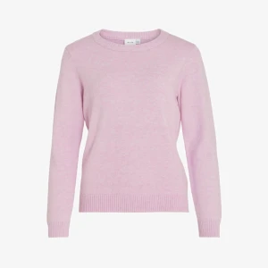 Rosa stickad tröja från Vila - Superfin rosa stickad tröja från Vila med rund halsringning och ribbade muddar. Perfekt basic att ha i garderoben, passar till både jeans och kjol. Säljer även en i beige! Skriv för fler bilder eller vid frågor!💕