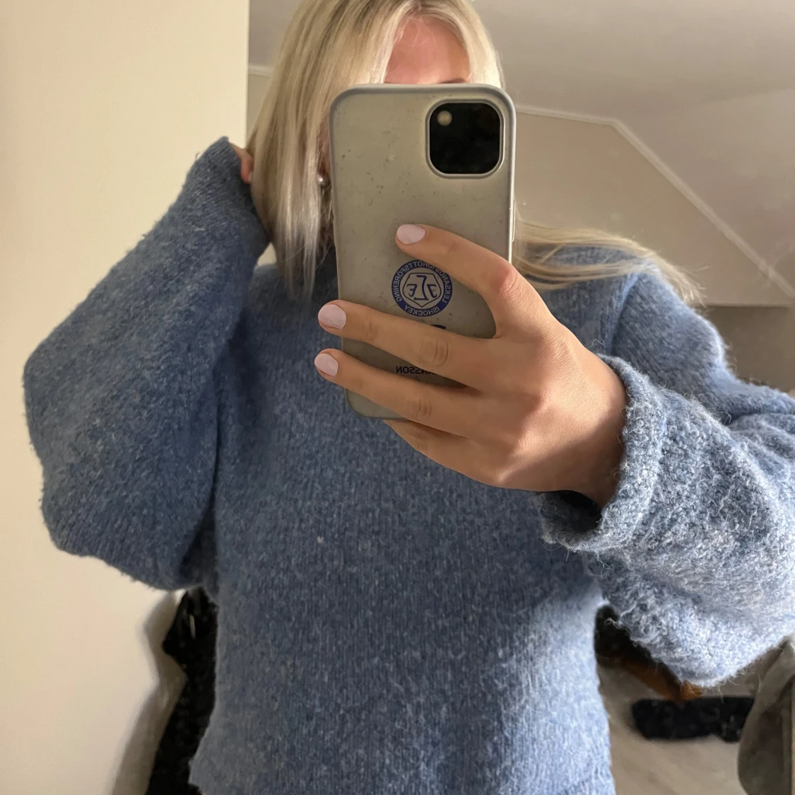 Ljusblå stickad tröja från C.W💙