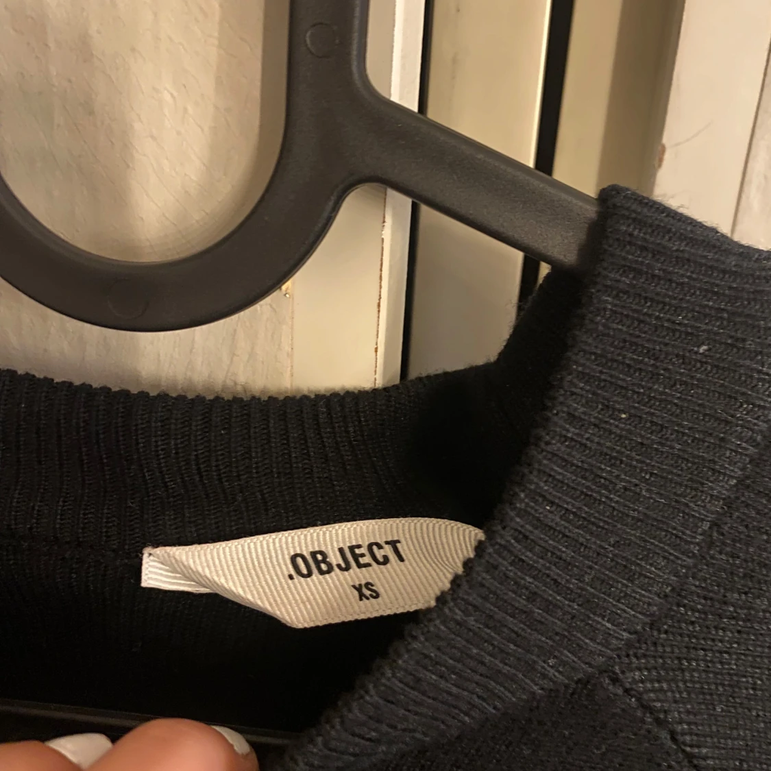 Svart och vit randig stickad tröja från Object - 3