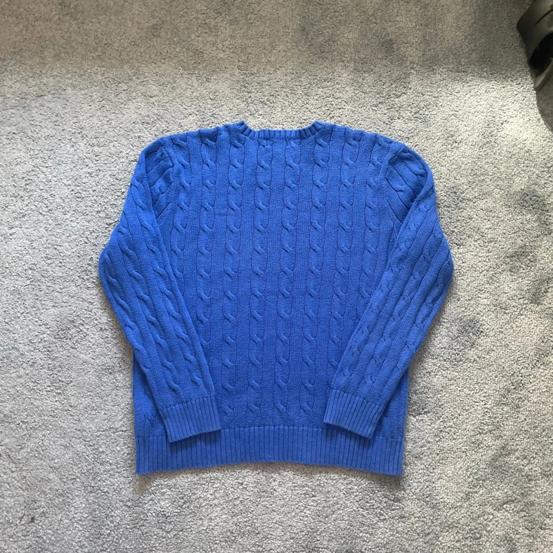 Blå kabelstickad tröja från Polo Ralph Lauren - 90