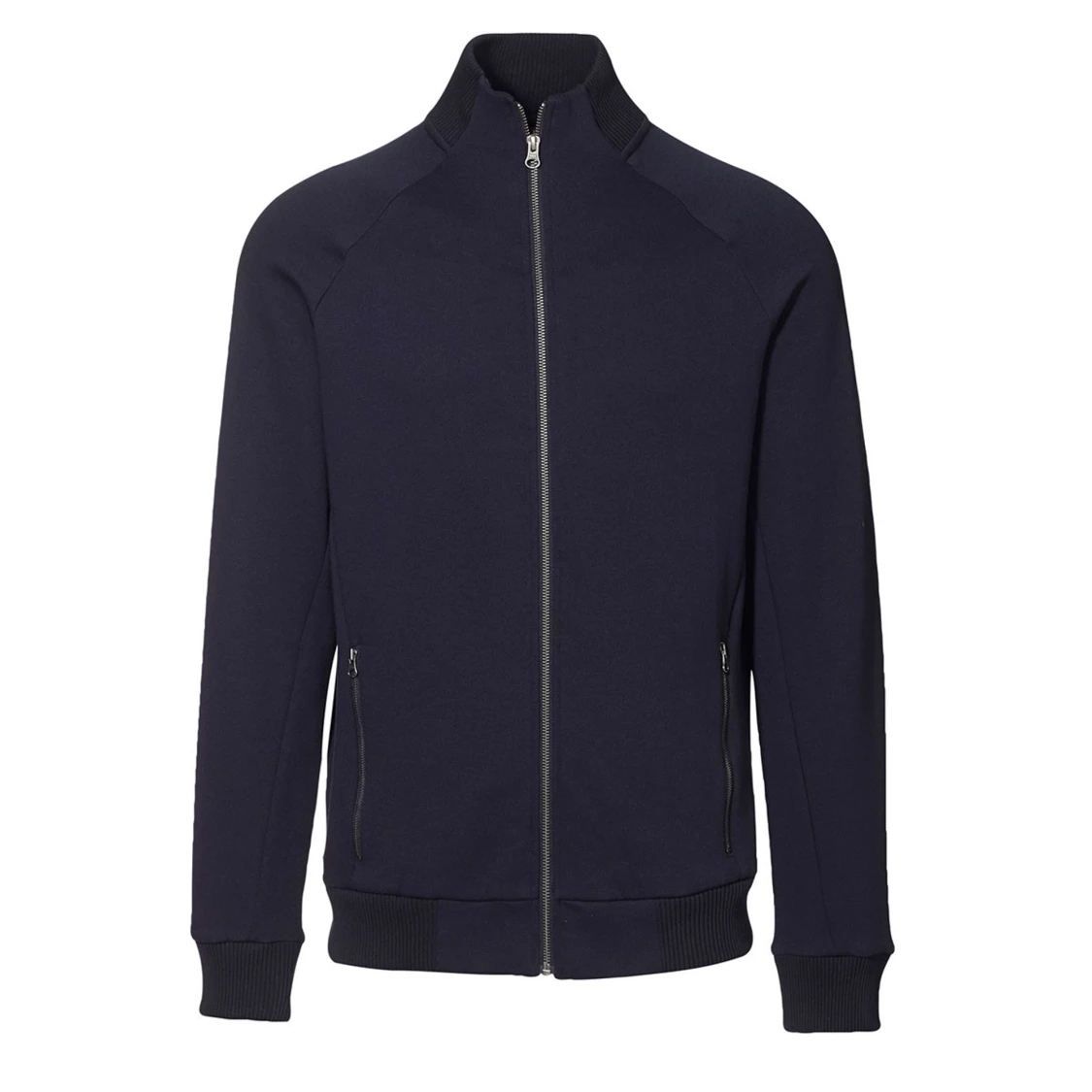 Mörkblå bomberjacka med dragkedja