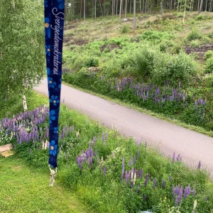 Blåt SD nyckelband med blommor  - Hej!! Jag säljer mitt SD nyckelband i bra skick✌️🤟✌️✌️🤟🤟