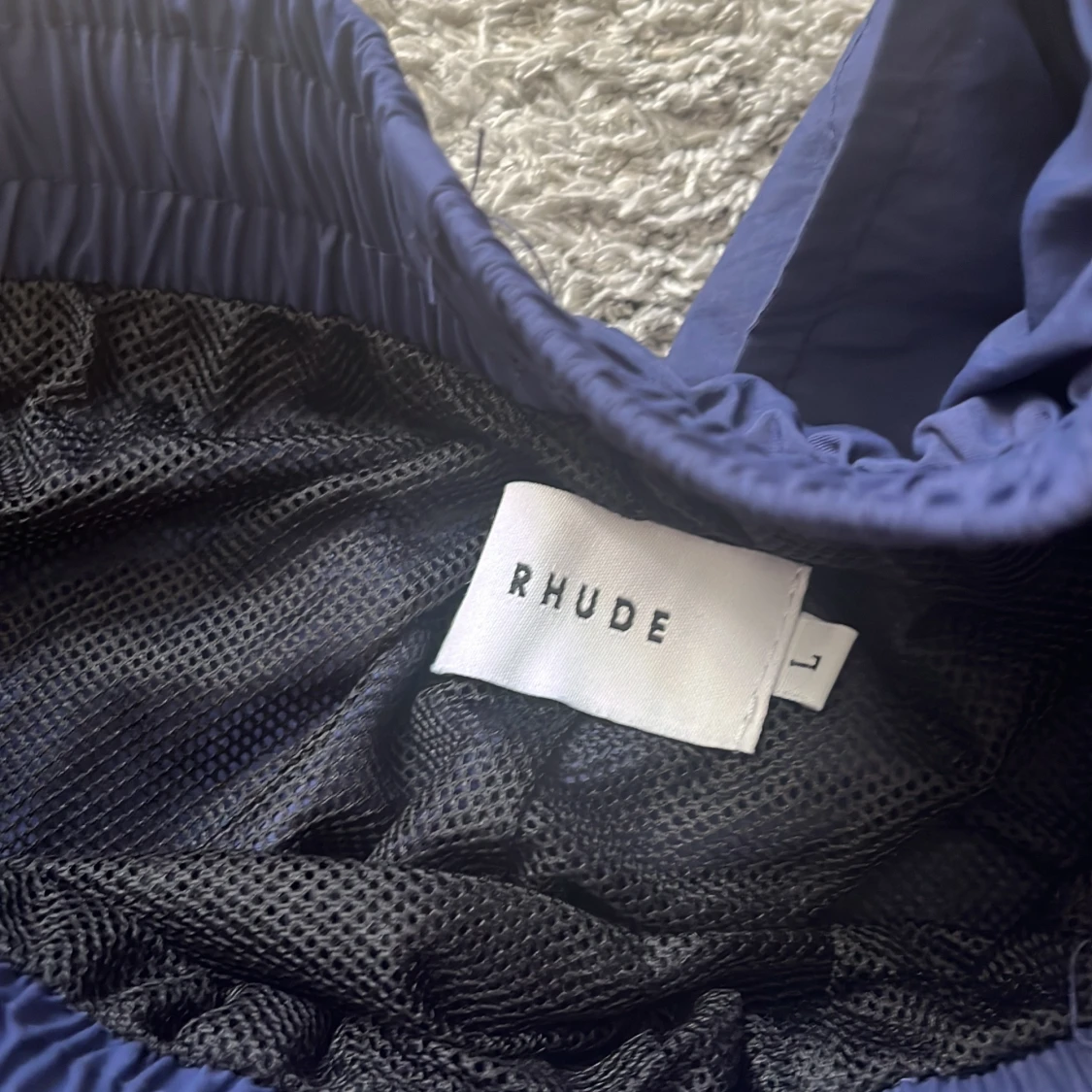 Blå Rhude shorts med snörning - 1