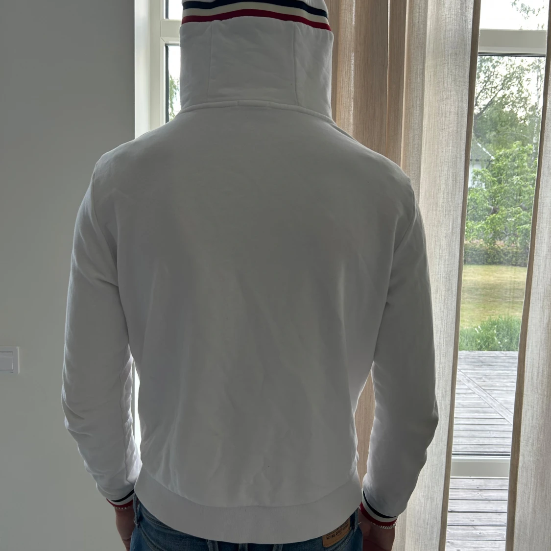 Vit Moncler hoodie med dragkedja - 1