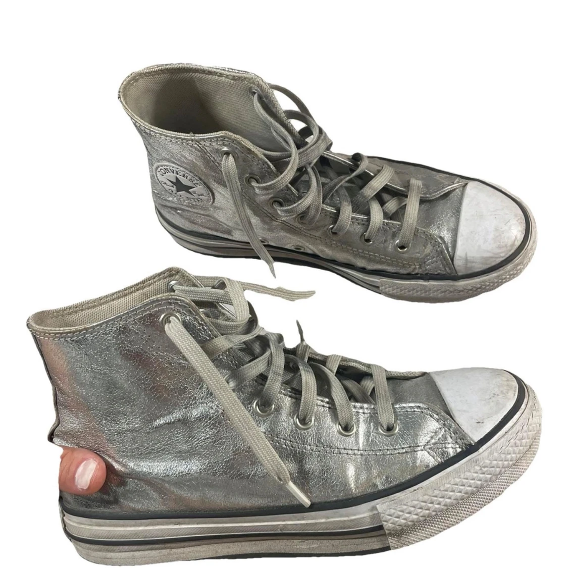 Silvriga Converse All Star high tops - 1