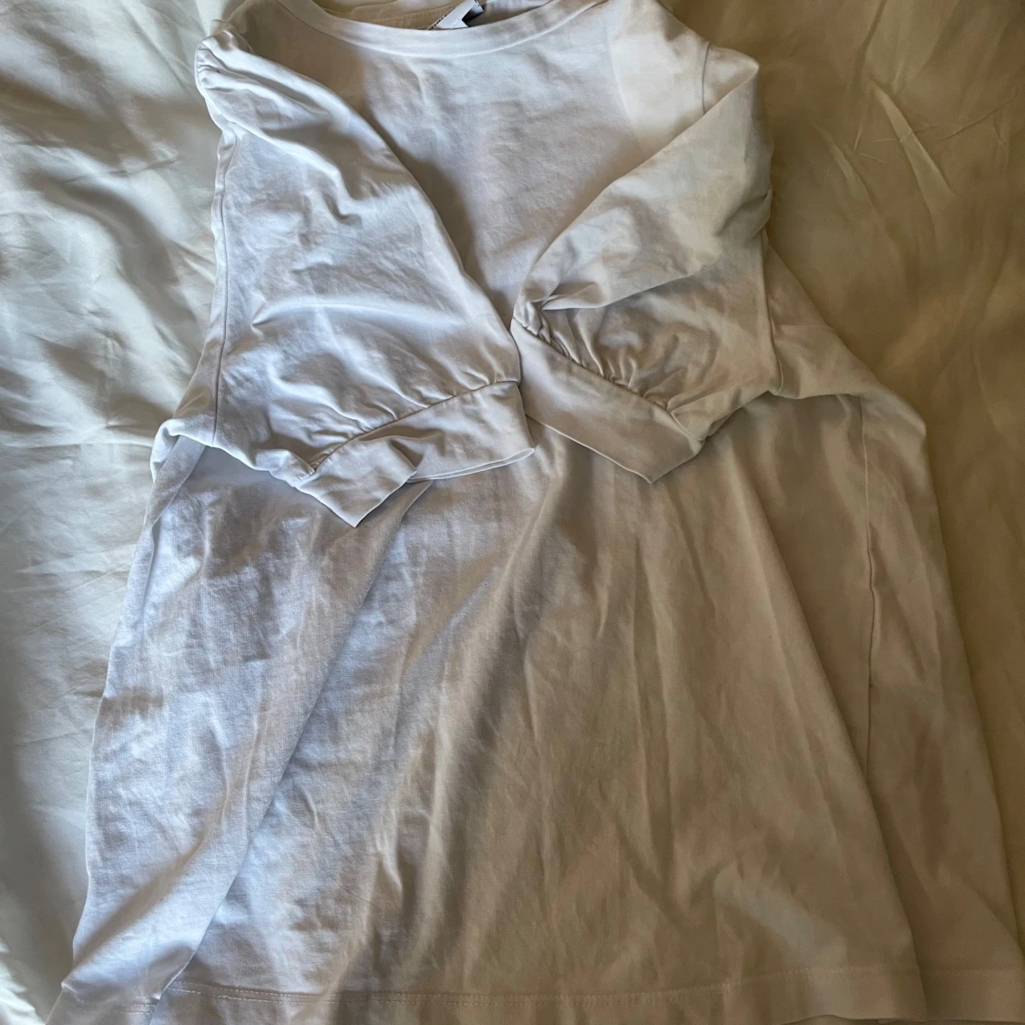 Vit puffärm t-shirt i bomull!❣️ - 3