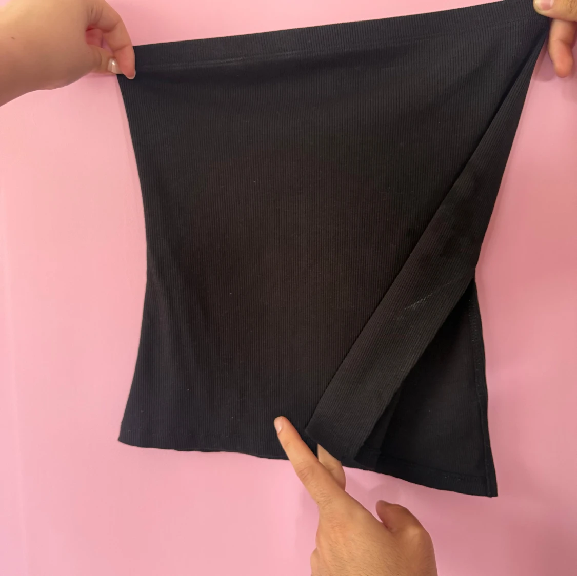 Svart ribbad tubtopp - 1