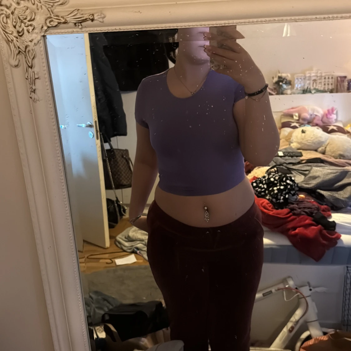 Lila croppad omlottopp från SHEIN