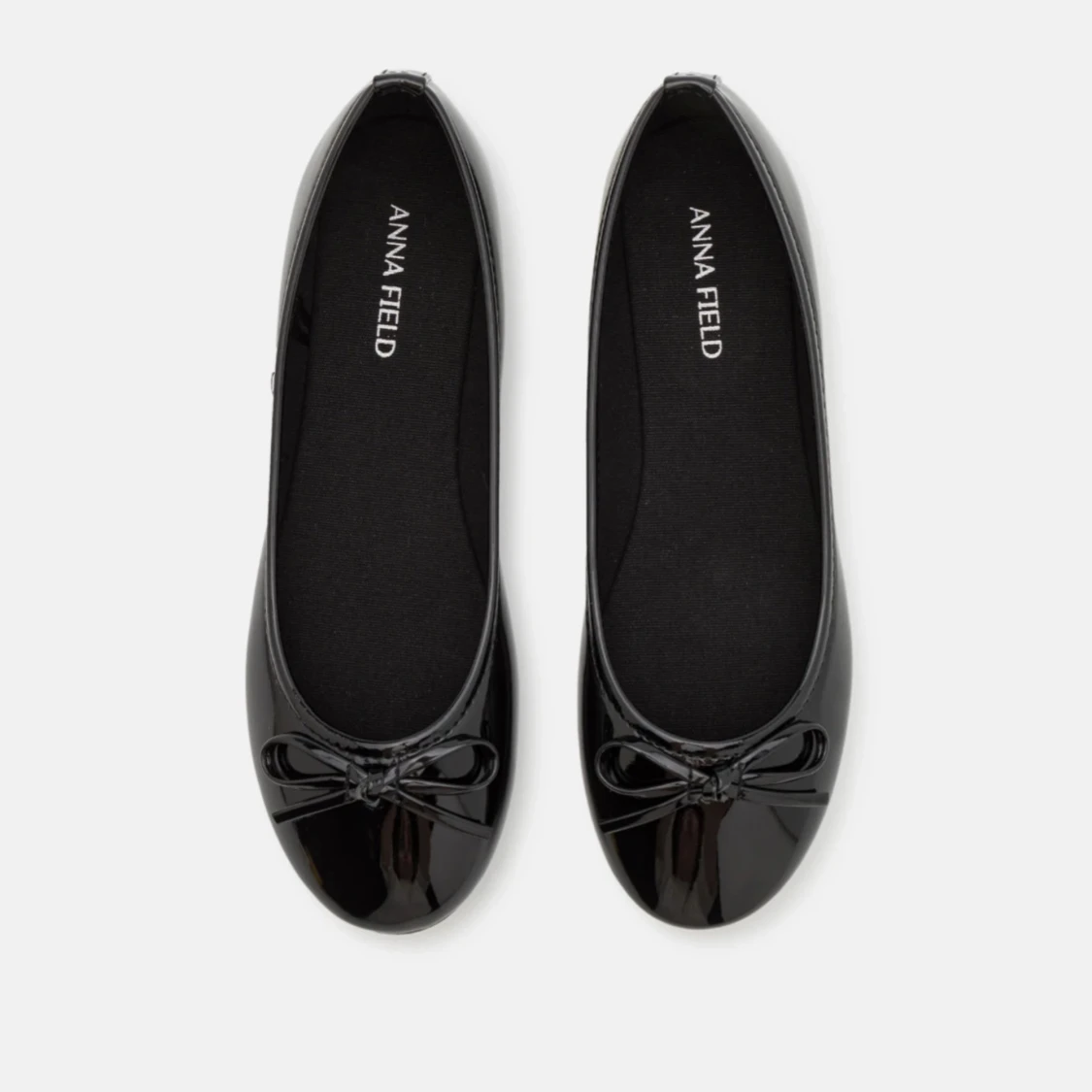 Svarta ballerinaskor med rosett från Anna Field - 1